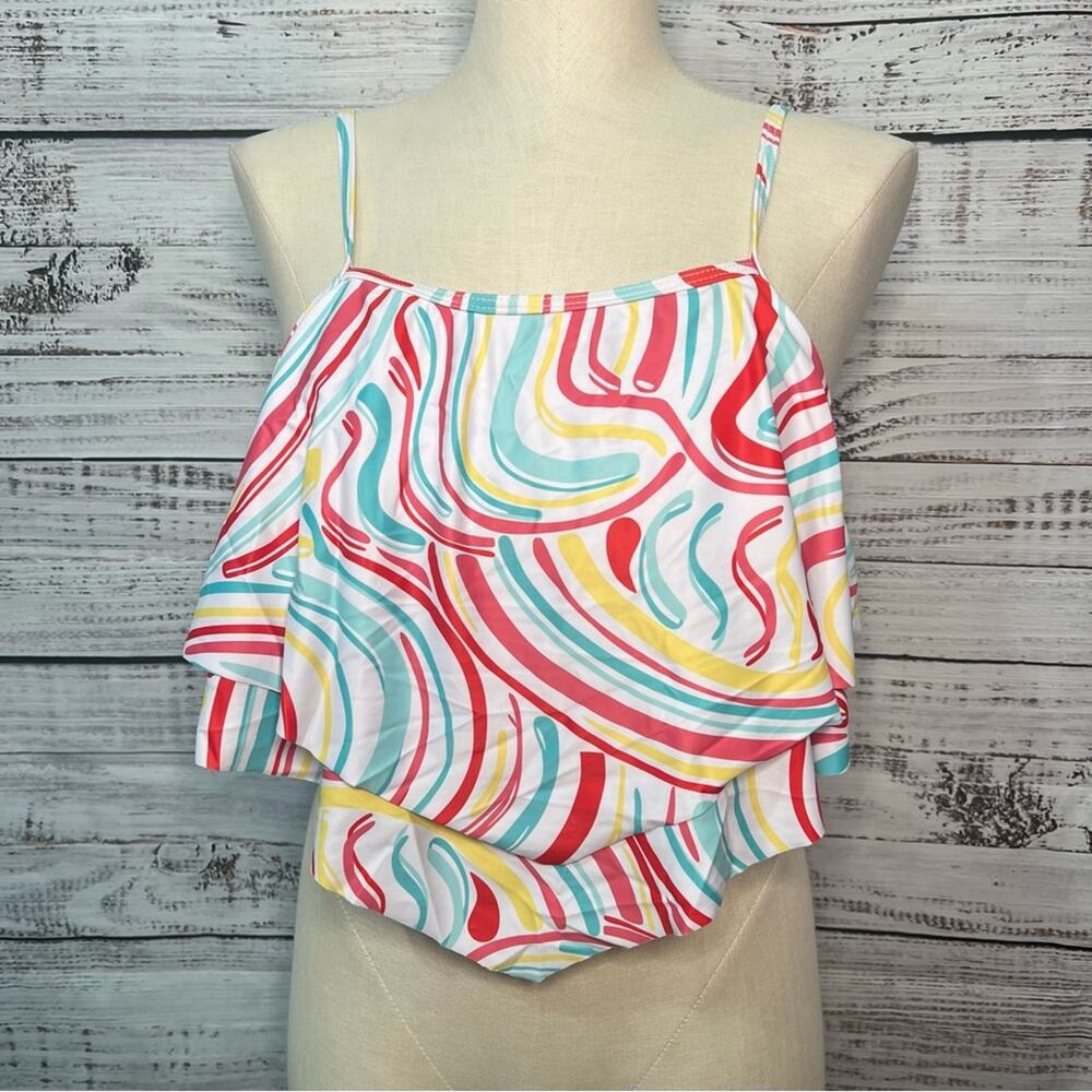 Valentina James Large Bikini Top Swimsuit Top Bathing Suit Ruffled Flounce Top
